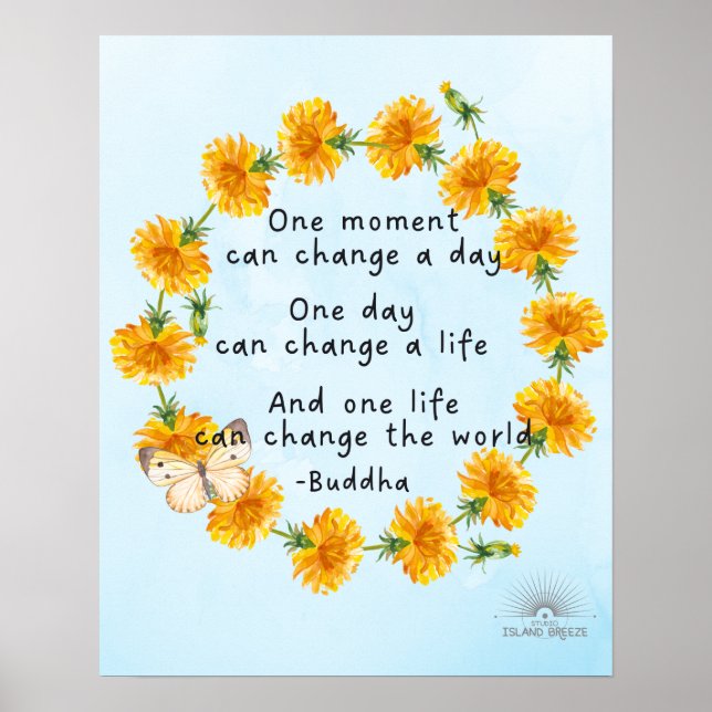 Happy Buddha quote Poster (Front)