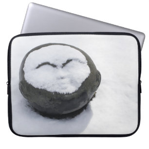 Happy Buddha With Snow Facial Laptop Sleeve