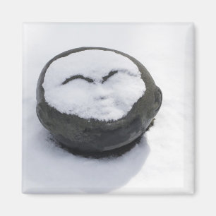 Happy Buddha With Snow Facial Magnet