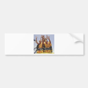 Happy buddhist monks on a roller coaster bumper sticker