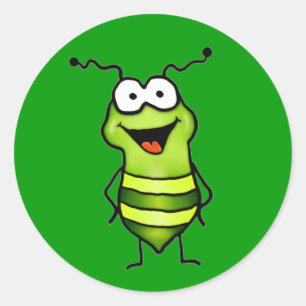 Happy Bug Classic Round Sticker