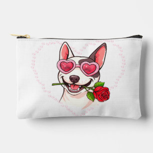 Happy bull terrier accessory pouch