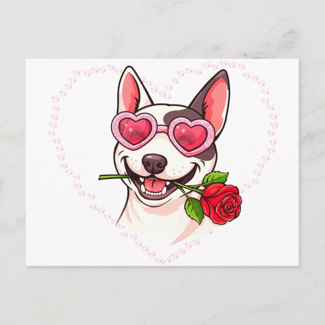 Happy bull terrier postcard (Front)