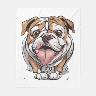 Happy Bulldog Fleece Blanket