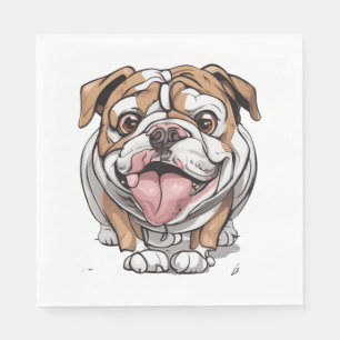 Happy Bulldog Napkin