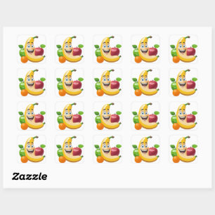 Happy Bunch Of Fruit Sticker