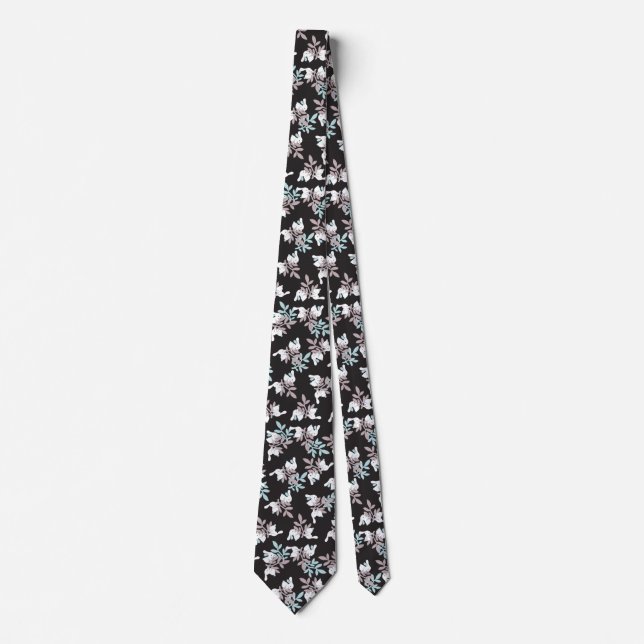 Happy Bunnies and Floral Graden Pattern Tie (Front)