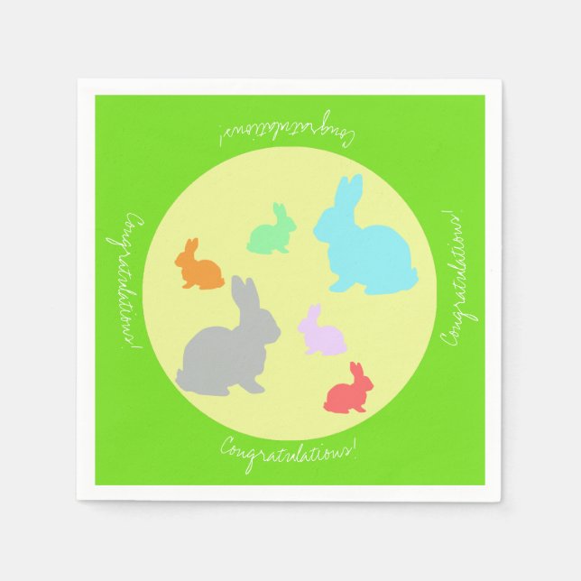 Happy Bunnies Congratulations Paper Napkin (Front)