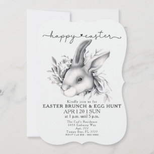 Happy Bunny Easter Brunch & Egg Hunt Invitation