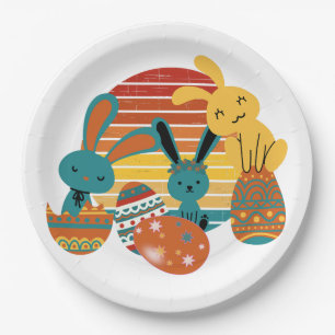 Happy Bunny, Easter Egg, Cute Paper Plate