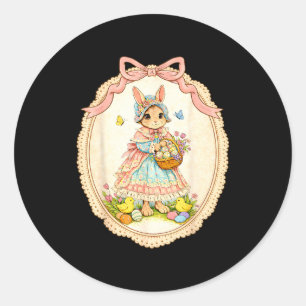 Happy bunny funny rabbit for kids girls women classic round sticker