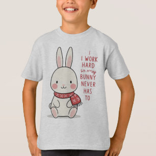 Happy Bunny T-Shirt – Cute Minimalist Cartoon Bunn