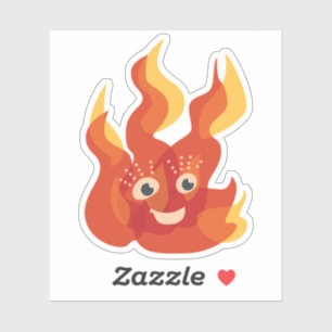 Happy Burning Fire Flame Character