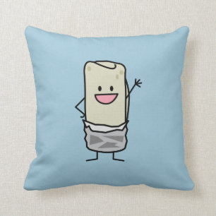 Happy Burrito Waving Hello Cushion