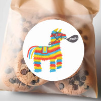 Happy burro piñata says "hola"