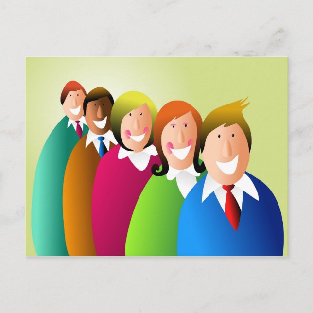 Happy Business Team Postcard (Front)