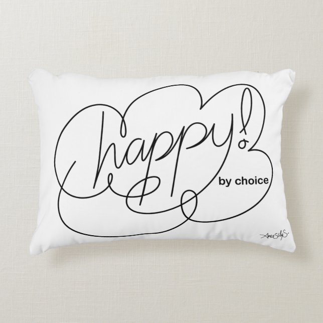 HAPPY by choice - Bold CloudS Decorative Cushion (Front)