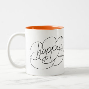 HAPPY by choice - Bold CloudS Two-Tone Coffee Mug