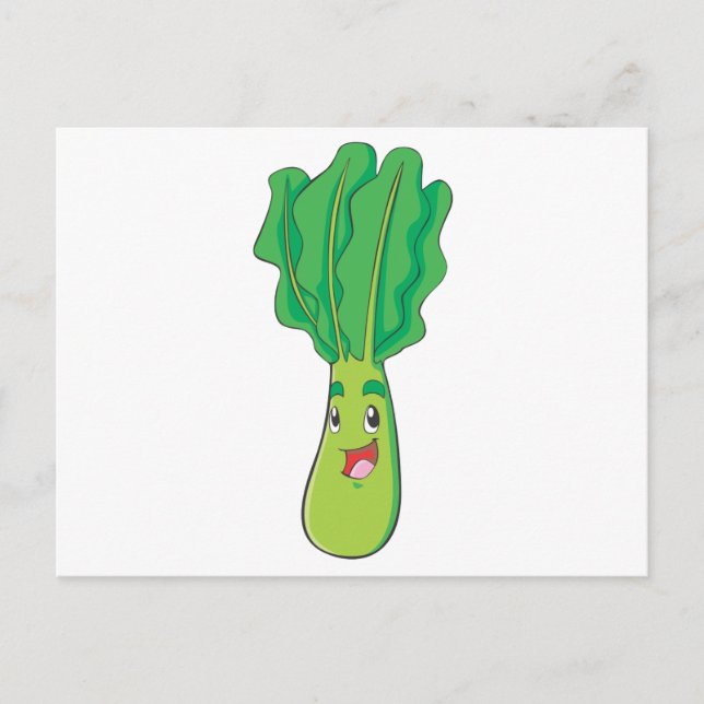 Happy Cabbage Vegetable Postcard (Front)
