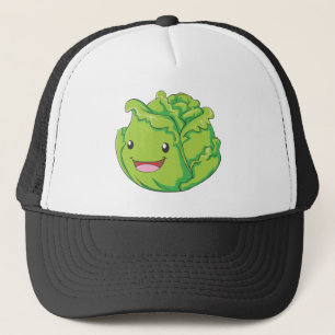 Happy Cabbage Vegetable Smiling Trucker Hat
