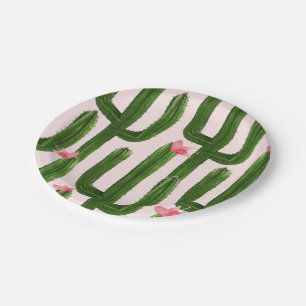 Happy Cacti paper plate 7"