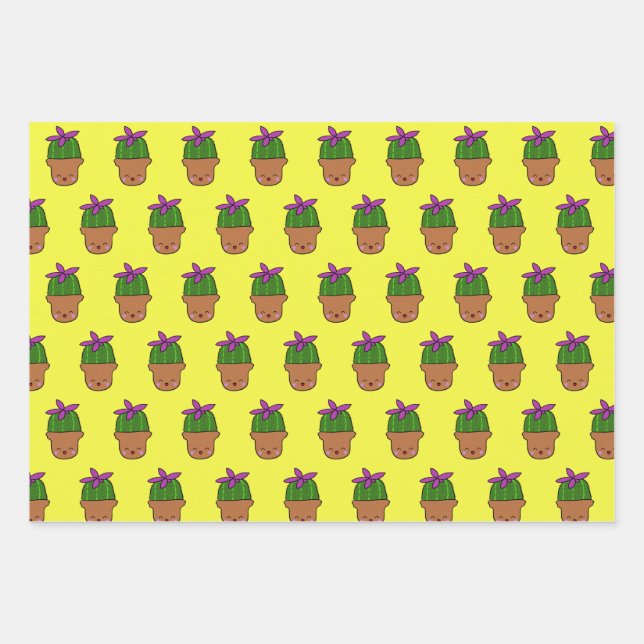 Happy Cacti Wrapping paper (Front 3)