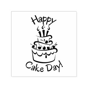 Happy Cake Day!  Self Inking Rubber Stamp