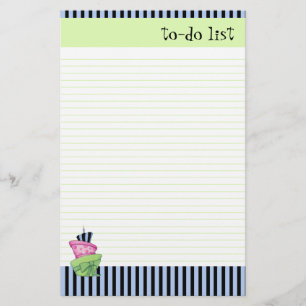 Happy Cake lined To-Do List Stationery