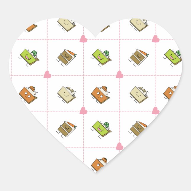 Happy Cakes and Pies Heart Sticker (Front)