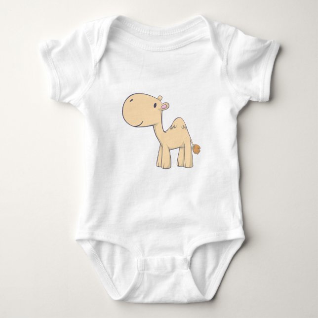 Happy Camel Cartoon Baby Bodysuit (Front)