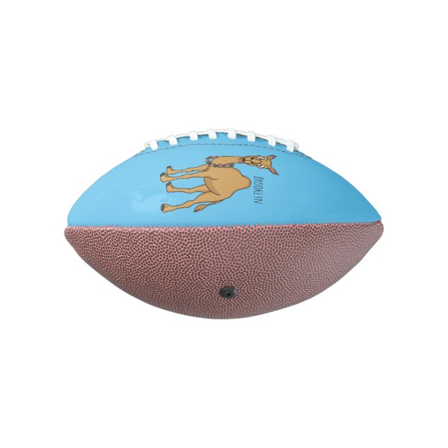 Happy camel cartoon illustration american football (Rotated 270)