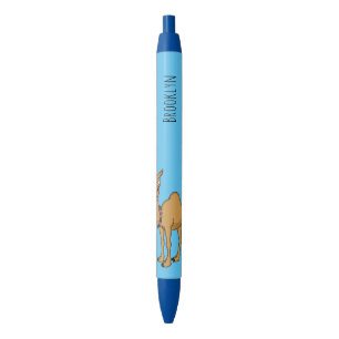 Happy camel cartoon illustration black ink pen
