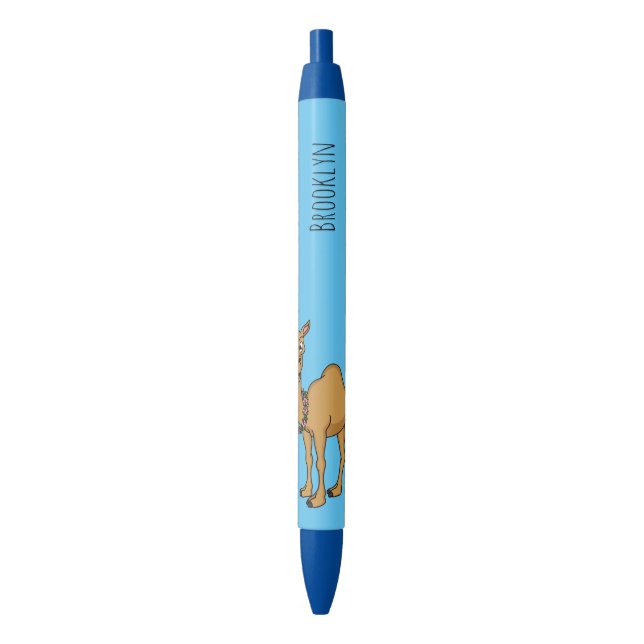 Happy camel cartoon illustration black ink pen (Front Vertical)