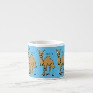 Happy camel cartoon illustration  espresso cup