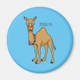 Happy camel cartoon illustration  magnet
