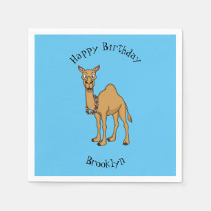 Happy camel cartoon illustration  napkin