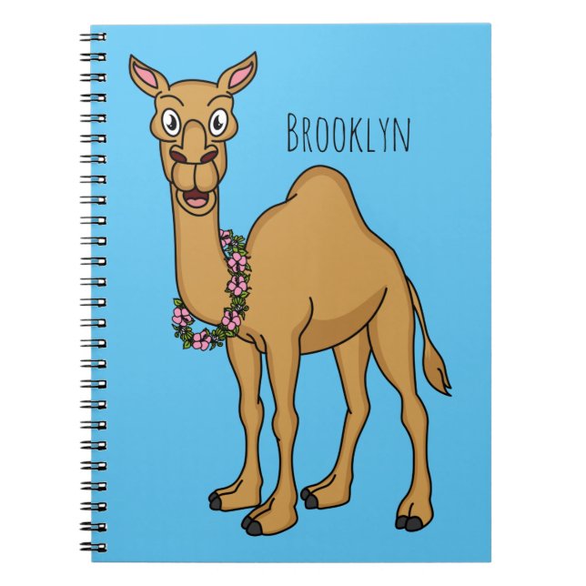 Happy camel cartoon illustration notebook (Front)
