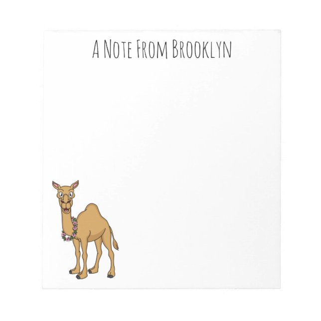 Happy camel cartoon illustration notepad (Front)