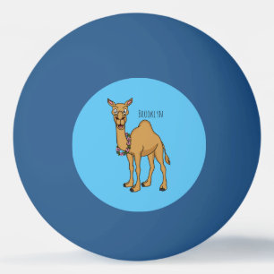 Happy camel cartoon illustration ping pong ball