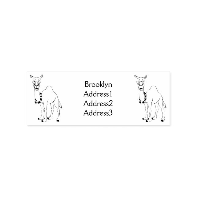 Happy camel cartoon illustration rubber stamp (Imprint)
