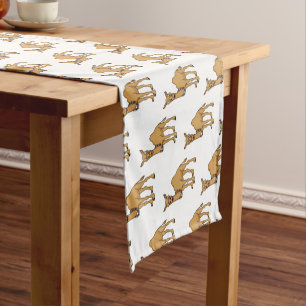 Happy camel cartoon illustration short table runner