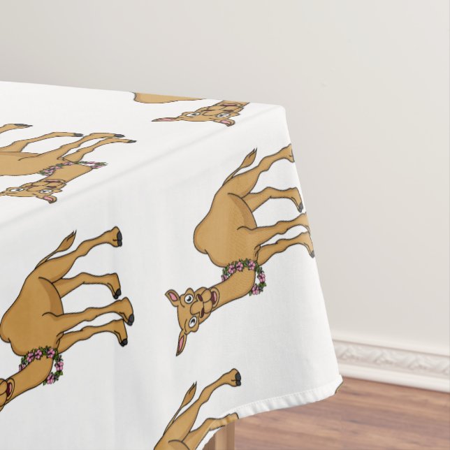 Happy camel cartoon illustration tablecloth (In Situ)