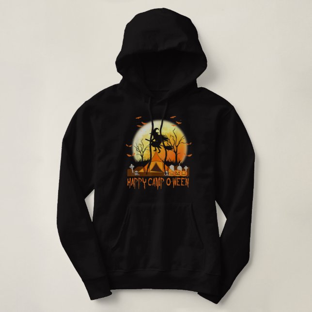 Happy Camp-O-Ween Halloween Camping Camper Women M Hoodie (Design Front)