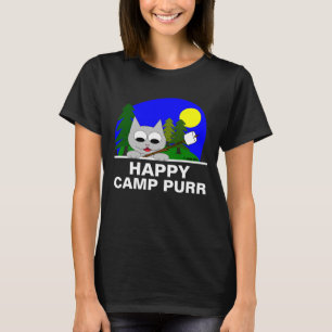 "Happy Camp Purr" Funny Camping Cat T Shirt
