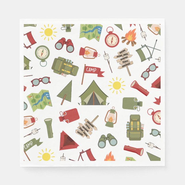 Happy Camper Adventure Birthday Napkin (Front)