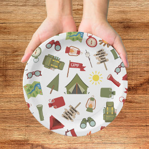 Happy Camper Adventure Birthday Paper Plate