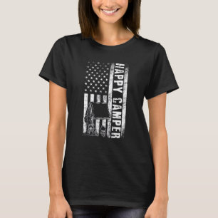 Happy Camper American Flag Camping Men Women T-Shirt