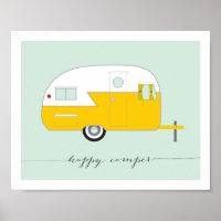 Happy Camper art print 8 x 10