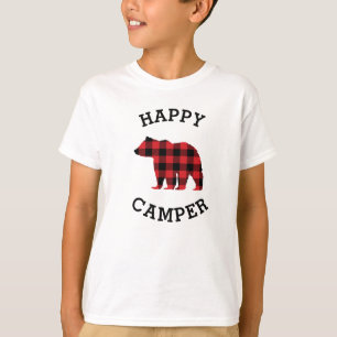 Happy Camper Bear Silhouette Kids T-Shirt