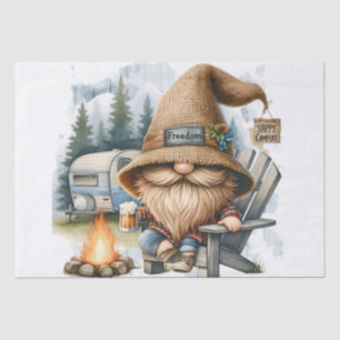 Happy Camper Beer Drinking Gnome Tissue Paper